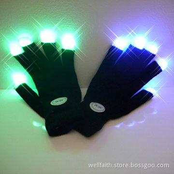Flashing Gloves Glow 7 Mode LED Rave Light Finger Lighting MittNew